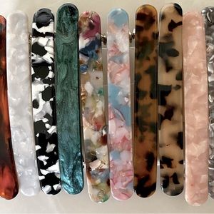 TORTOISE SHELL FRENCH HAIR BARRETTES